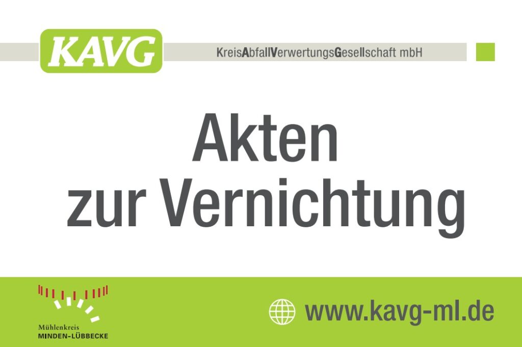 Schild Akten zur Vernichtung