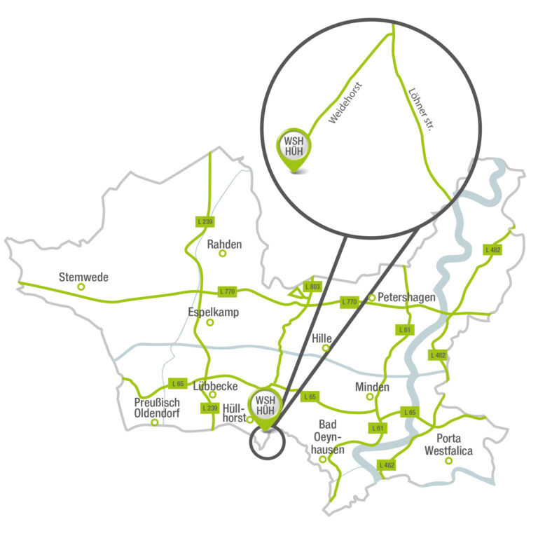 Anfahrtskizze Wertstoffhof Hüllhorst