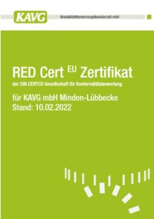 Deckblatt RED Cert Zertifikat