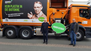 SBM Fahrzeug mit Kampagnenmotiv #WIRFUERBIO