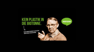 Kein Plastik in die Biotonne - Kampagnenmotiv Oma #wirfuerbio